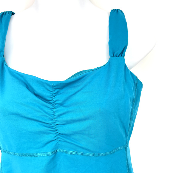 Lululemon Aria II Aqua Blue Workout Tank Top Built in Bra Cups Size 8 - Picture 2 of 8